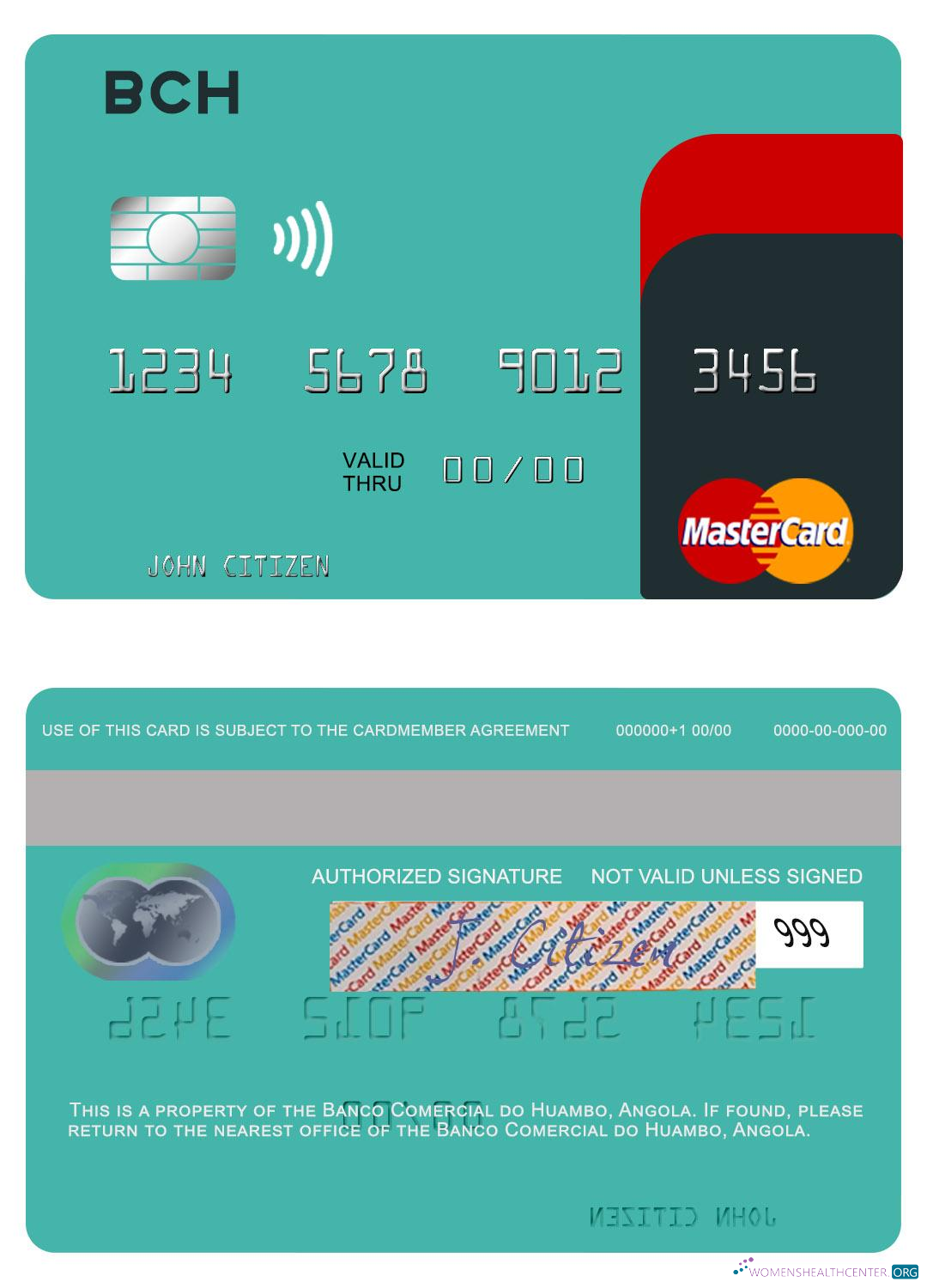 Download Angola Banco Comercial do Huambo mastercard Photoshop template